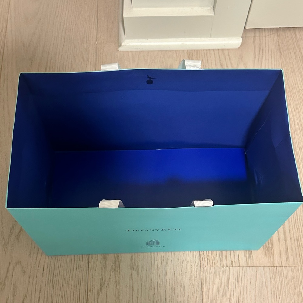 Tiffany & Co. Aqua Blue Gift Bag with White Handles - Picture 3 of 3